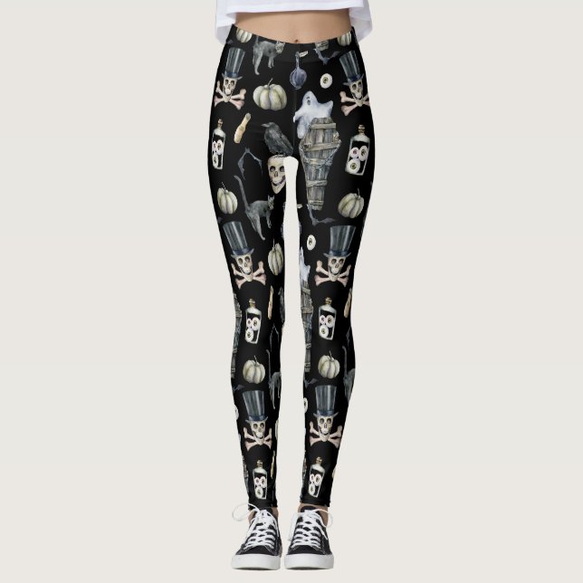 Vattentärskvassa spökskelett leggings (Framsida)