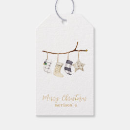 Vattentärssockor för julklackor presentetikett