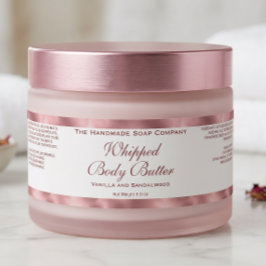 Vattentät etikett för body butter-burkar i vit och