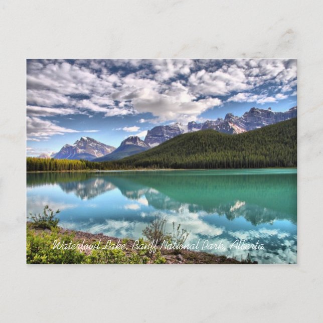 Vattentat i Sjö Banff nationalpark Vykort (Framsida)