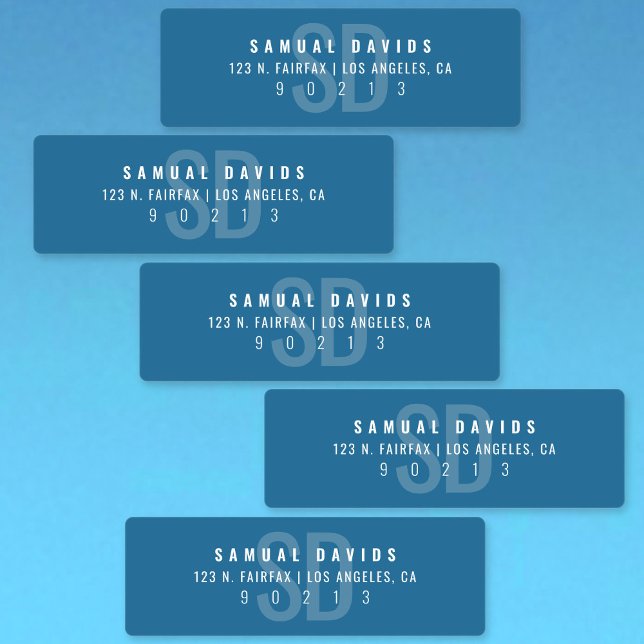 Vattentät modern, djärv blå Adress Klistermärke (Skapare uppladdad)