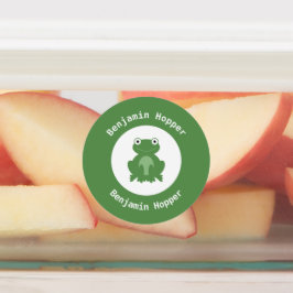 Vattentäta grodor med namn-etiketter för skolläger klistermärke