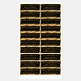 vattentäta ingredienser etikett svart guld-rektang