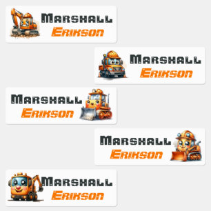 Vattentäta kute Construction Namn-etiketter Klistermärke