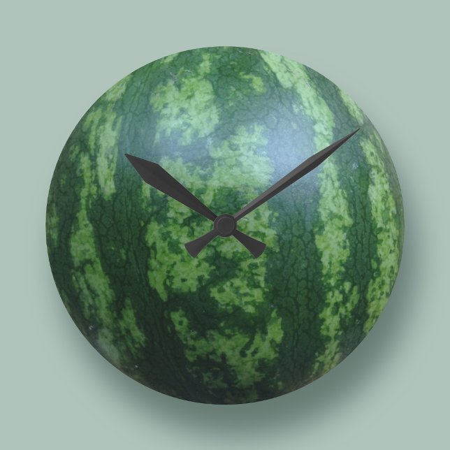 Vattentäthet för kök stor klocka (Celebrate your love of this juicy fruit with this delightful round green watermelon clock)