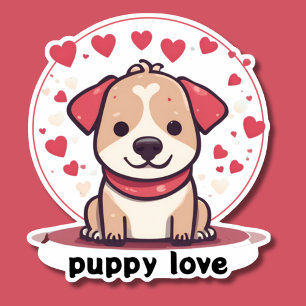 Vattentäthet i Cute Puppy Kärlek Klistermärken