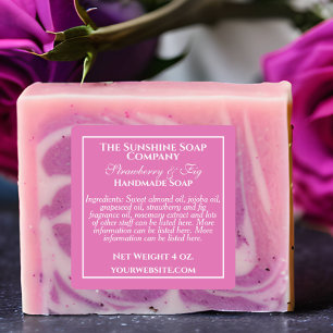 Vattentäthet med enkel rosa, vit tvål och kosmetik klistermärke