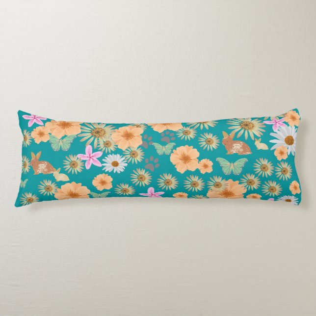 Vattentäthet vid blommigten mönster kroppskudde (Framsidan)