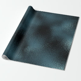 Vattentatjungle Teal Blue Black Glass Shiny Presentpapper