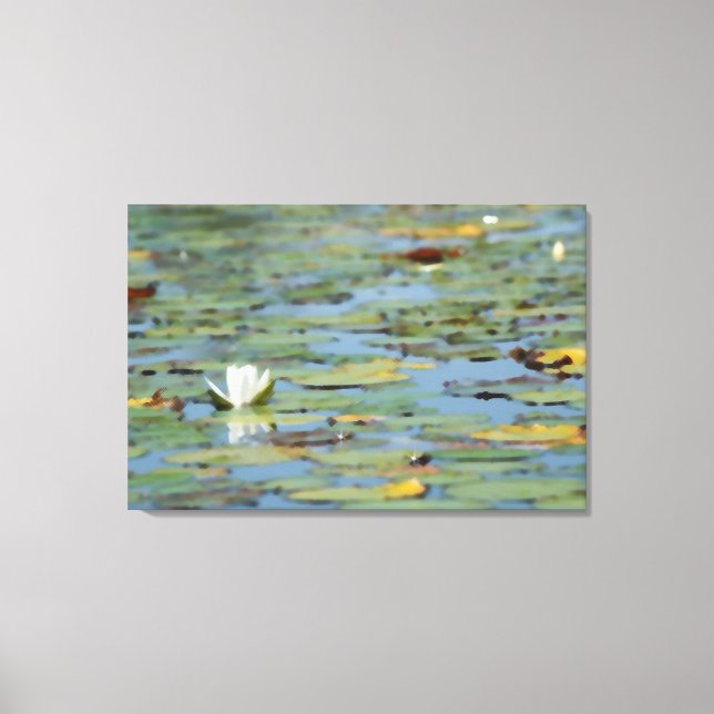 Vattentätt Kanvastryck med Sjö blomma vattenfärg (Framsida)