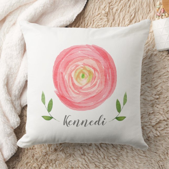 Vattentätt Rosa Ro med Namn Kudde (Filt)
