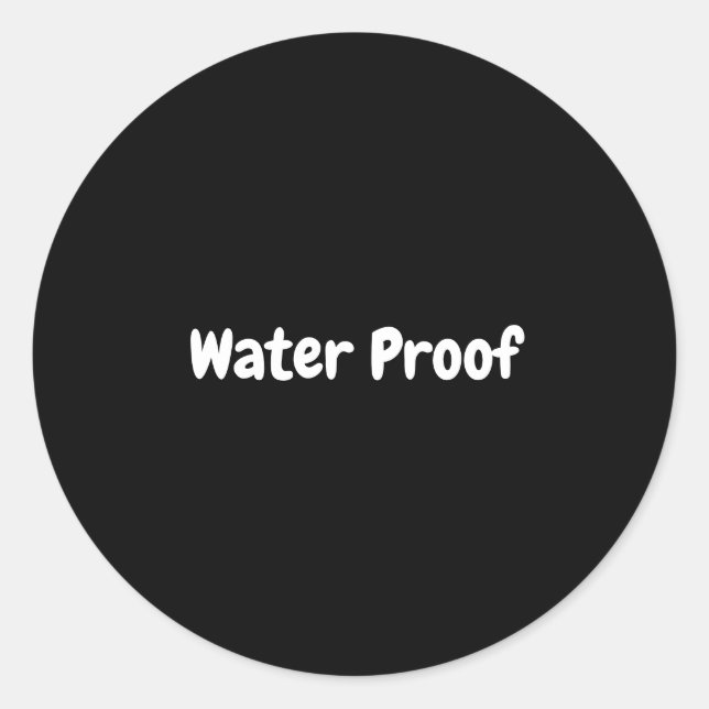 Vattentätt stänkfri förpackning Svart vit etikett (Framsida)