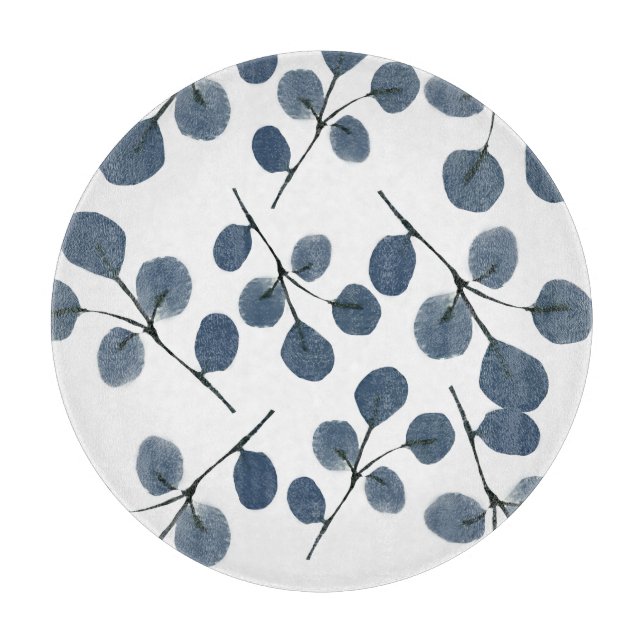 Vattentfärg Eucalyptus Blue Botanical Hand Målat (Framsidan)