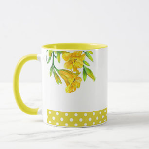 Vattentfärg Gult Dag Lilies Flower Paining Mugg