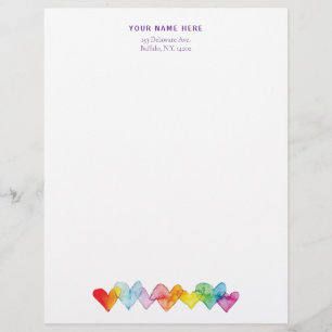 Vattentfärg Hand-ritade genomskinliga hörn färgsta Brevhuvud