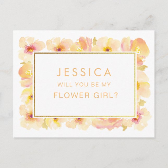 Vattentfärg kommer du att bli min skolbegäran? vykort (Framsida)