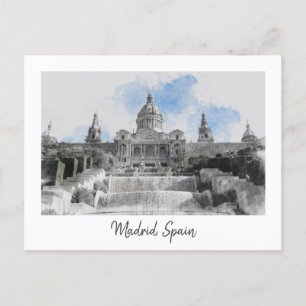 Vattentfärg Madrid Landcape Postcard - Scenia Helg Vykort