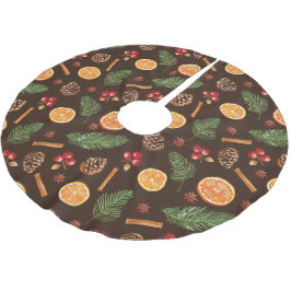 Vattentfärg: Rustic Botanical Mönster jul Julgransmatta Borstad Polyester