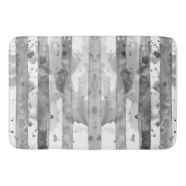 Vattentfärg, svart och vit, randig badrumsmatta