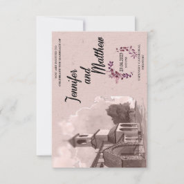 Vattentfärgsmålning för bröllopsinbjudan inbjudningar