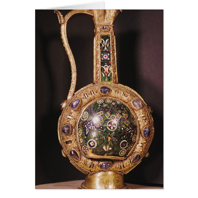 Vattentillbringare som framläggas till Charlemagne Hälsningskort (Framsidan)