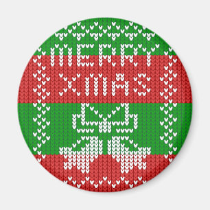 Vattentråd av mönster jingle klockor God jul Magnet