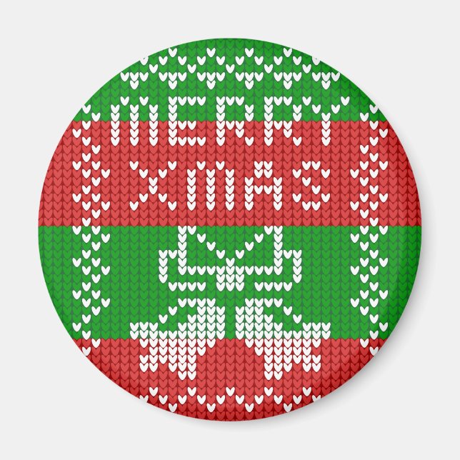 Vattentråd av mönster jingle klockor God jul Magnet (Framsidan)