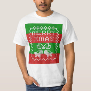 Vattentråd av mönster jingle klockor God jul T Shirt