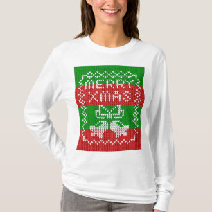 Vattentråd av mönster jingle klockor God jul T Shirt
