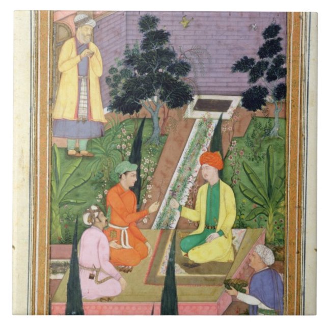 Vattenträdgårdar, från det Clive album (gouache på Kakelplatta (Framsidan)