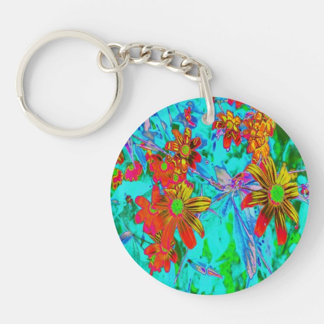 Vattentropiska med Gult- och Orange Flowers (Framsidan)