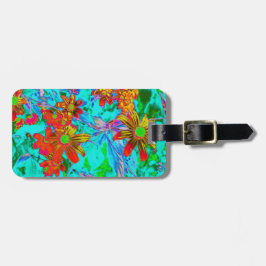 Vattentropiska med Gult- och Orange Flowers Bagagebricka