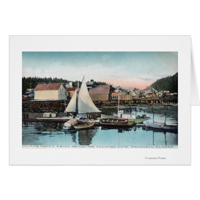 Vattentryvy för den Flytande dockan Hälsningskort (Framsidan Horizontal)