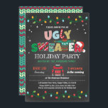 Vattentvätt julfest i julklapp inbjudningar<br><div class="desc">[All text är redigerbar,  förutom "UGLY SWEATER"]Hämta den här snyggten nu!
Tillfälle: Jul party,  julfest,  party, ,  babydusch,  födelsedagsfest,  pension etc. Tema: Jul,  ful sweater,  pajama PartyStyle: moderna,  chic,  glada,  roligaFärger: rött,  grönt,  grått,  festila färgerGrafik: bakgrund,  typografi,  ströljus,  julsvett,  faux guld glitter,  candy cane,  Jultomten hat</div>