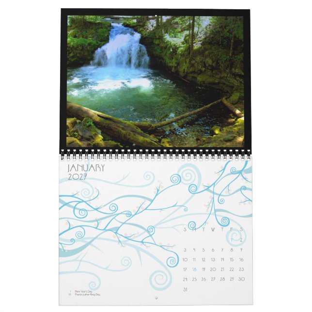 Vattenväg av northwesten kalender (Jan 2027)