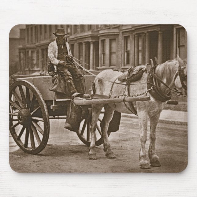 Vattenvagnen, från "gataliv i London", 1877 Musmatta (Framsidan)