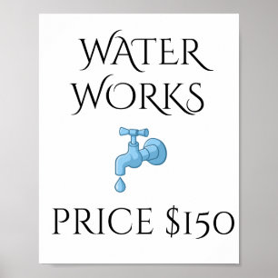 Vattenverk Ord för badrum Bathroom Wa Poster