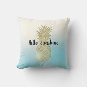Vattenvit Tie Dye Guld Pineapple Kudde