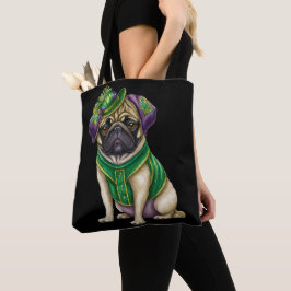 VATTERCOLOR MARDI GRAS PUG HUND TYGKASSE