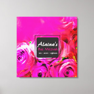 VATTERCOLOR RO Bat mitzvah minnesinloggningsbord Canvastryck