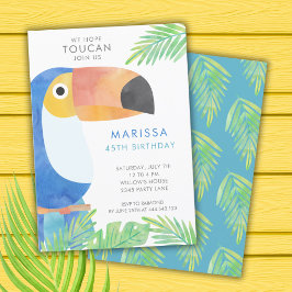 VATTERCOLOR TOUCAN BIRTHDAY INBJUDNINGAR