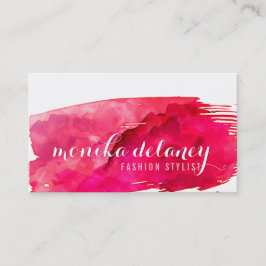 VATTERKOLOR BRUSHSTROKE snyggt kreativ trendig röd Visitkort