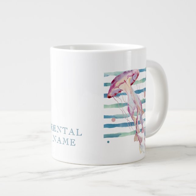 VATTERKOLOR JELLYFISH, VACATION RENTAL JUMBO MUGG (Framsida höger)