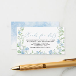 Vattfärg blåa blommor babyduschbo för barn tilläggskort