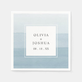 Vattfärg Blue Bröllop Pappersservett