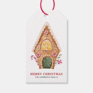 Vattfärg Cheerful Gingerbröd Hjul Presentetikett
