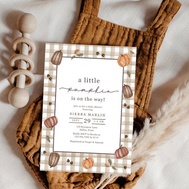 Vattfärg En liten babystövel för Pumpkin Inbjudningar (Skapare uppladdad)