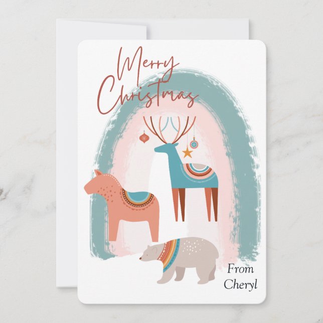 Vattfärg, Helgdag, julkort Spara Datumet (Framsida)