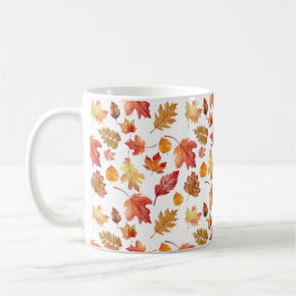 Vattfärg Hösten Höst löv Sömlösa Mönster Kaffemugg