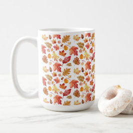 Vattfärg Hösten Höst löv Sömlösa Mönster Kaffemugg